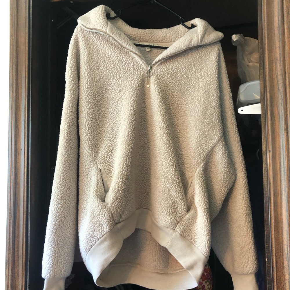 Express Cream Teddy Quarter Zip